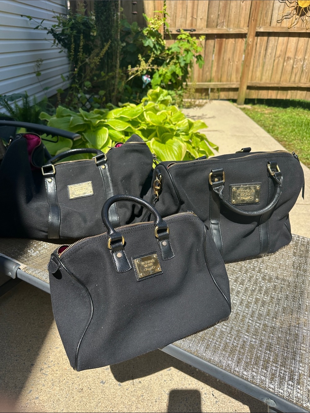 Vintage Y2K, Victoria’s Secret three-piece canvas luggage set